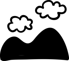 Mountain Landscape Digital Sketch Svg Design, Free Vectors File